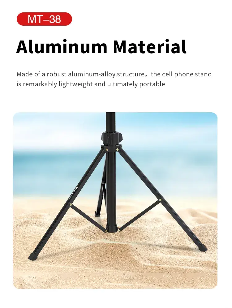 Jmary MT38 Heavy-Duty Extendable Aluminum Tripod Stand Lightweight & Adjustable