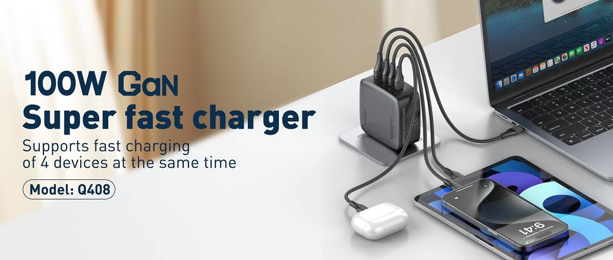 LDNIO Q408 100W GaN Fast Charger (US/UK/EU Plugs)