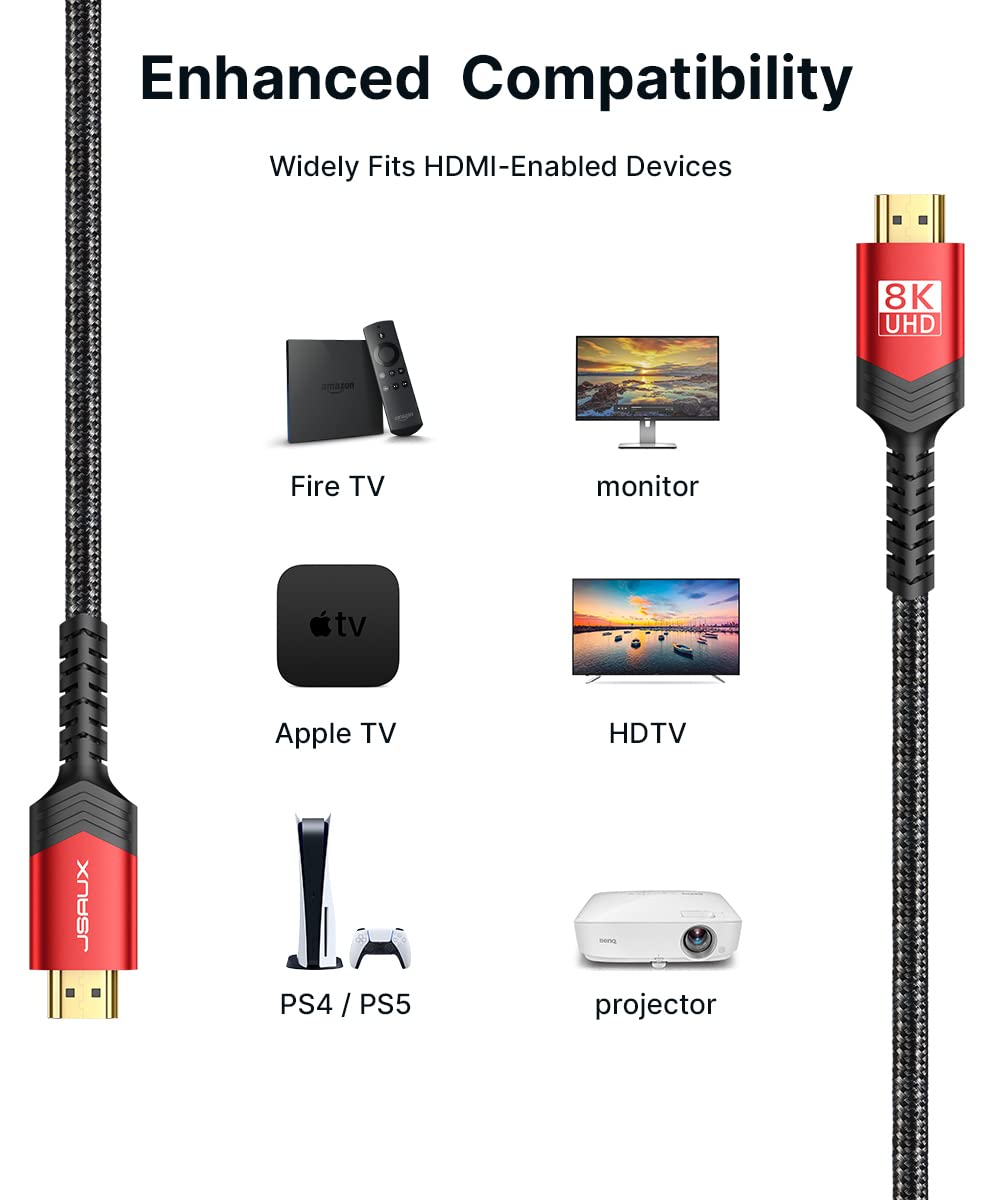 JSAUX CV0011 2M HDMI to HDMI Cable 8K @ 60Hz