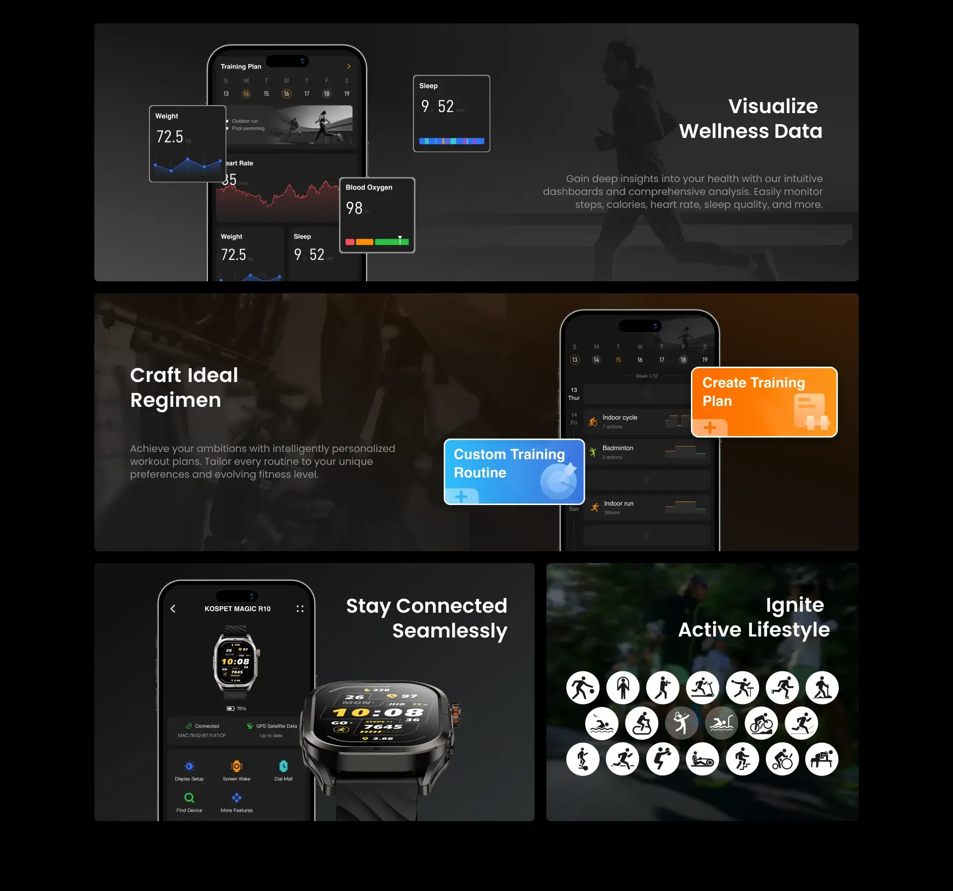 KOSPET Magic P10 AMOLED Bluetooth Calling Smartwatch