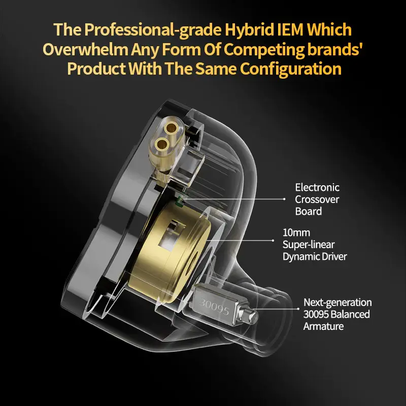 KZ ZSN Pro X Hybrid Driver In-Ear Monitor with 1BA + 1DD Configuration