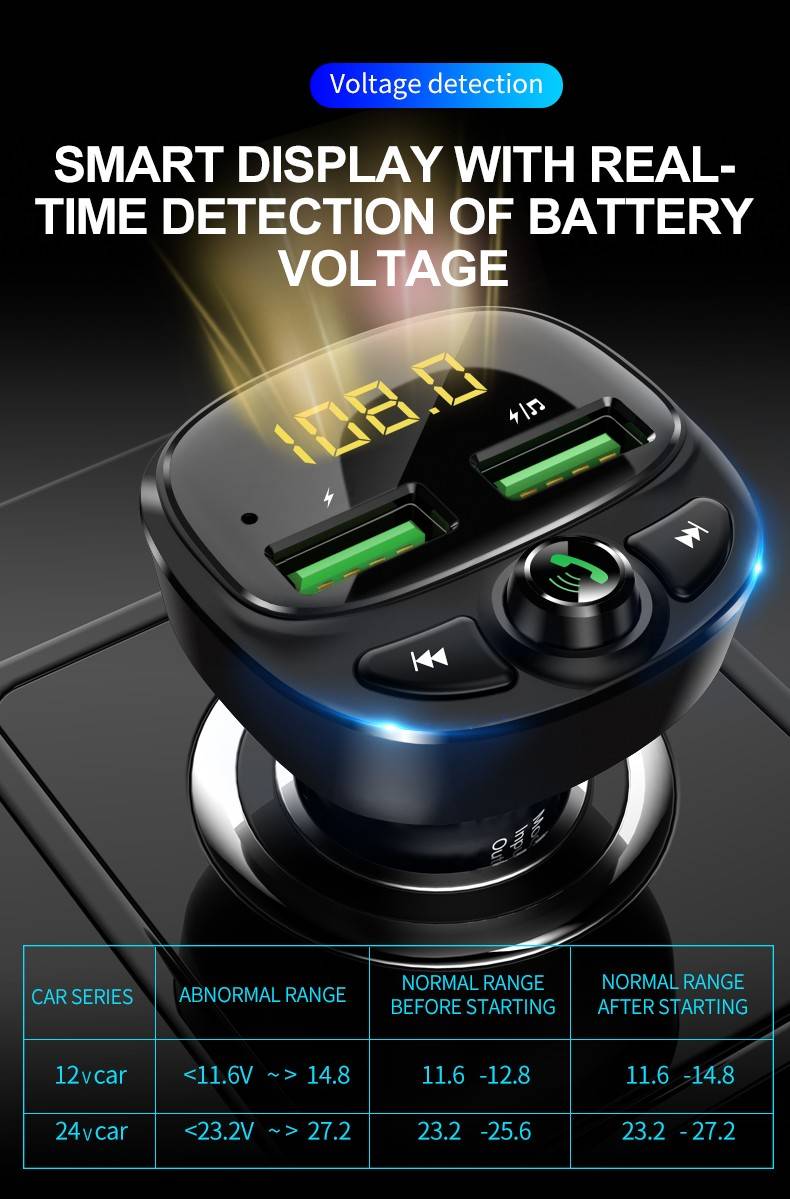 Wekome WP-C26 JUE Series Wireless Car MP3 Player & Fast Car Charger