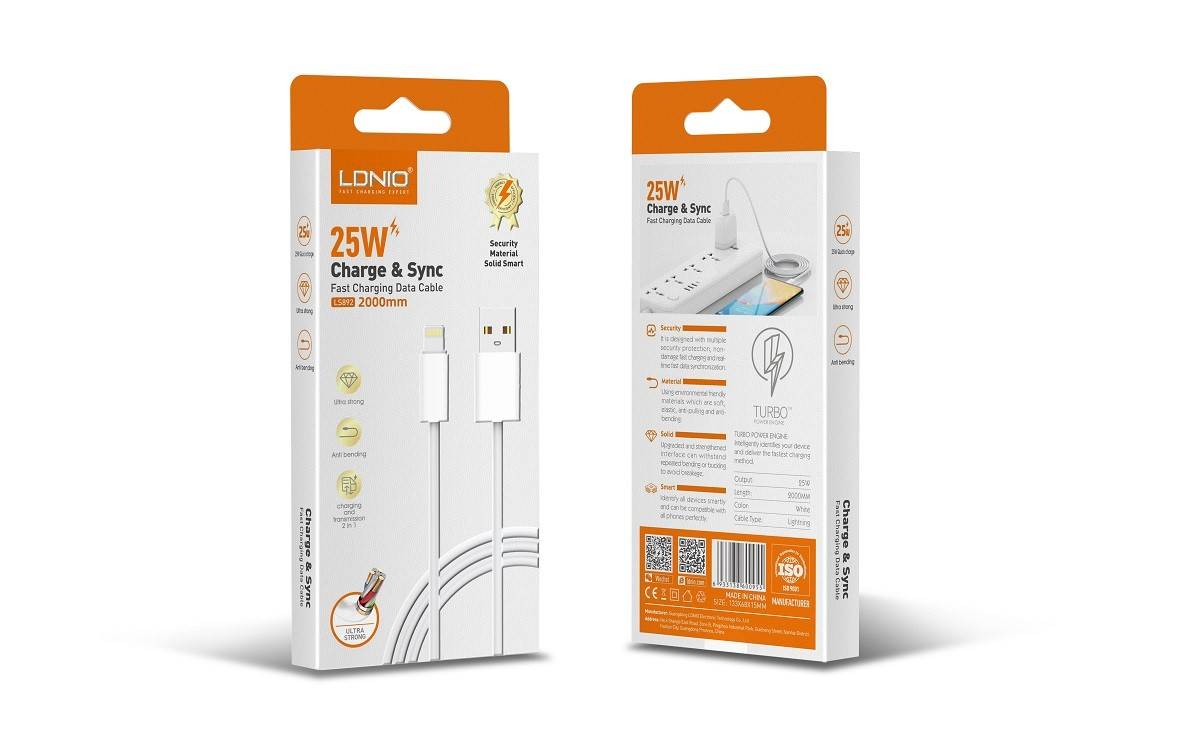 LDNIO LS891 25W Fast Charging USB to Lightning Data Cable