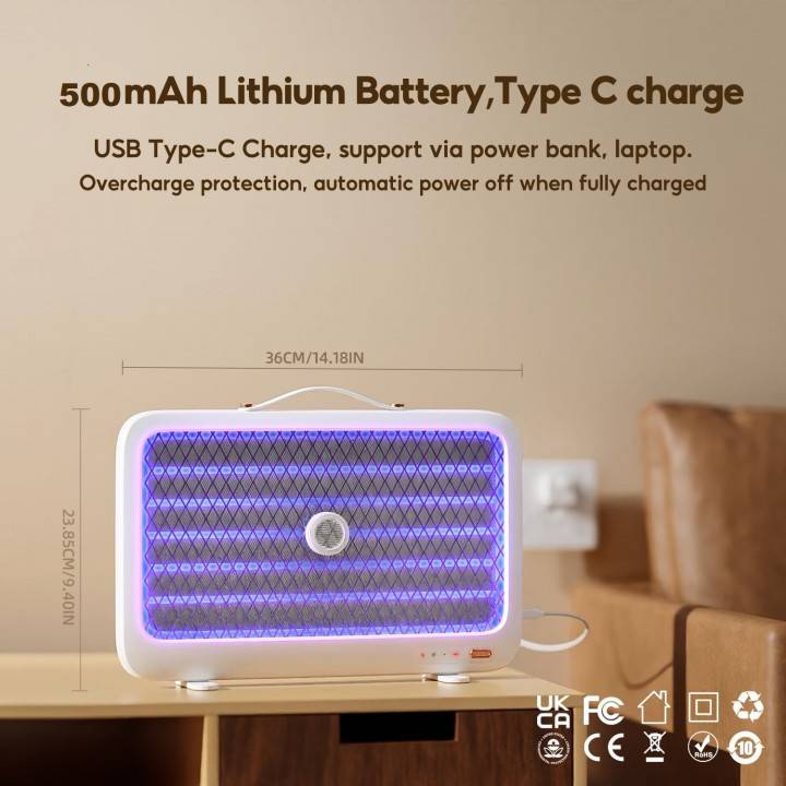 Qualitell K5 Lite 4000V Rechargeable Smart UV Mosquito Killer Lamp