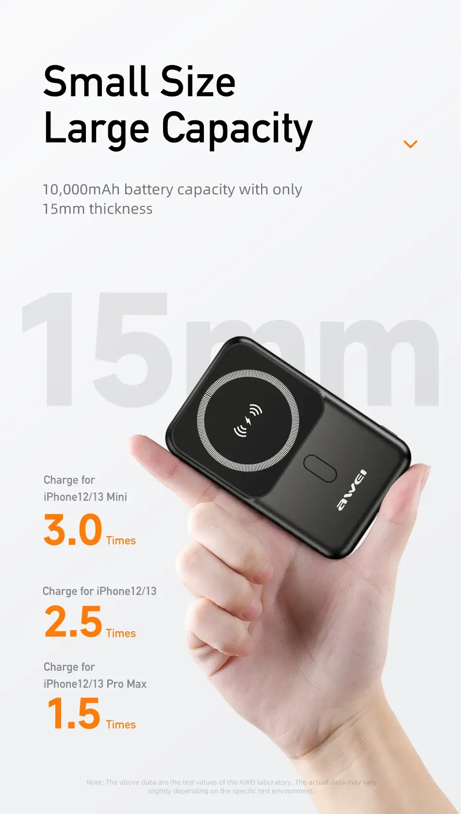 AWEI P139K 10,000mAh Fast Charging Power Bank 22.5W Wired & 15W Wireless Magnetic with Stand