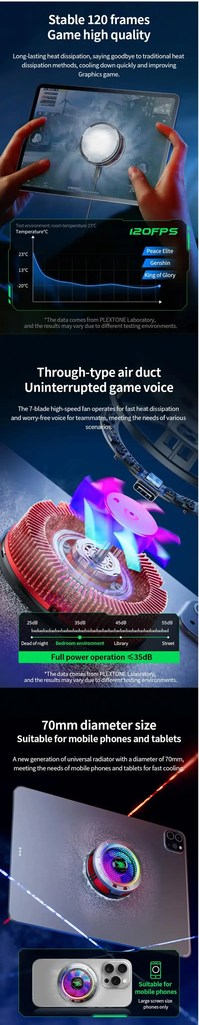 PLEXTONE EX3 Pro 36W Magnetic Fast Cooling Fan