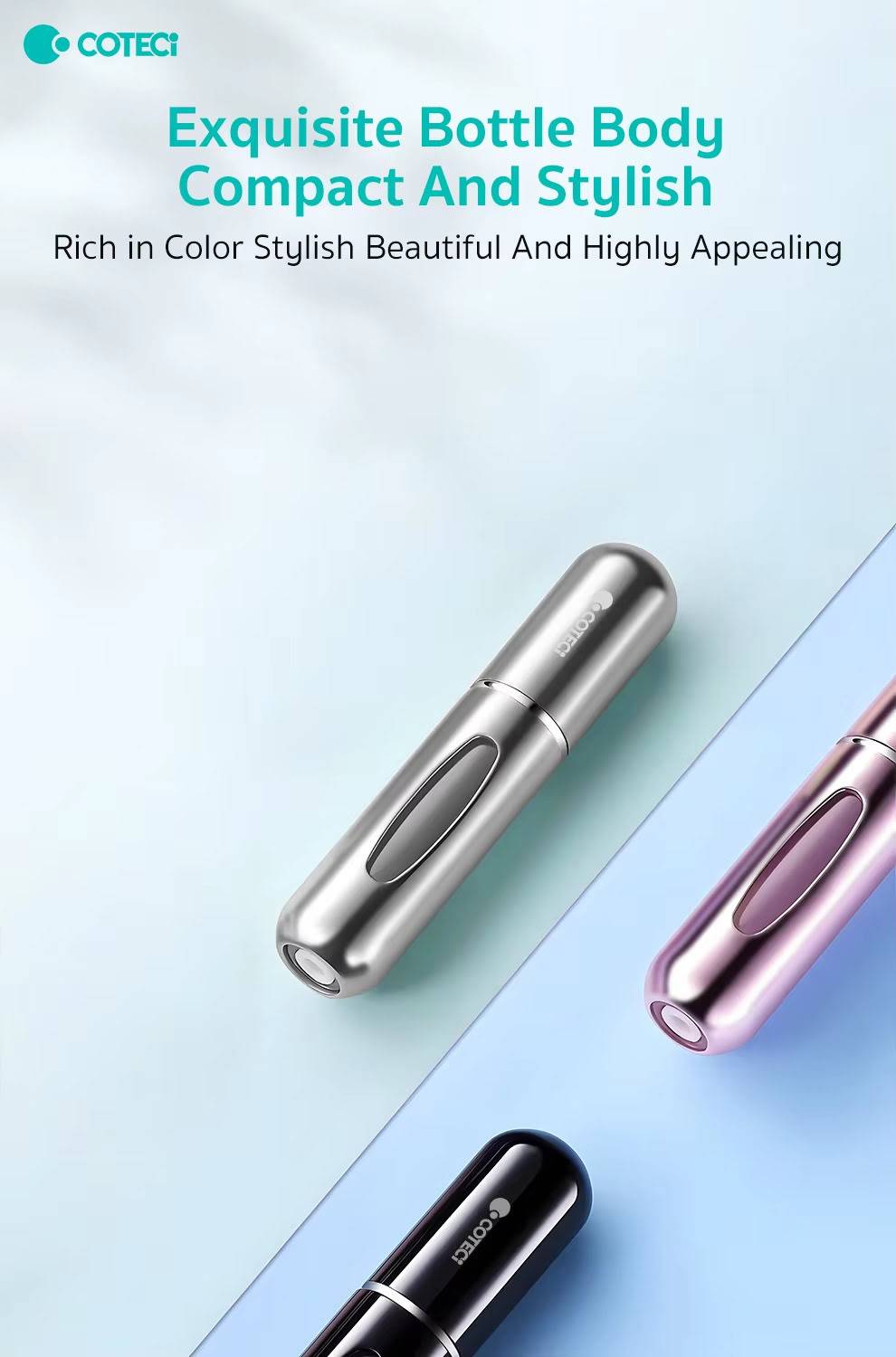 COTECi TR-034 Mini 5ml Refillable Aluminum Perfume Atomizer Bottle
