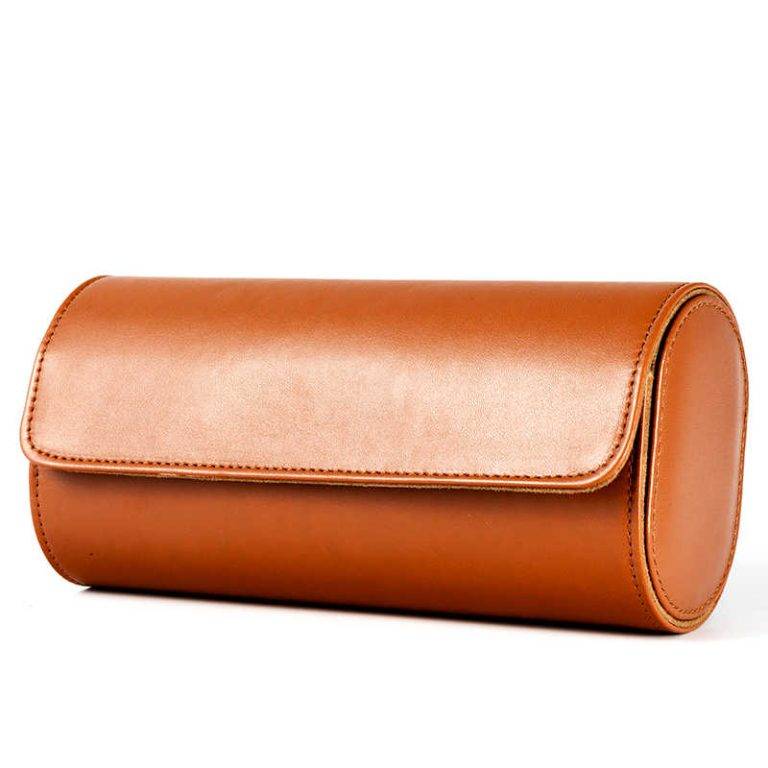 Luxury Vintage Leather Watch Roll 1 Slot Travel Storage Case
