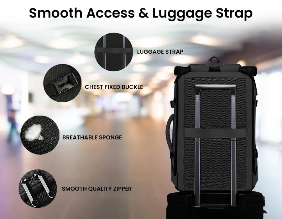 BANGE 1810 Multi-Functional Travel Backpack with Large Capacity & Detachable Sling Bag