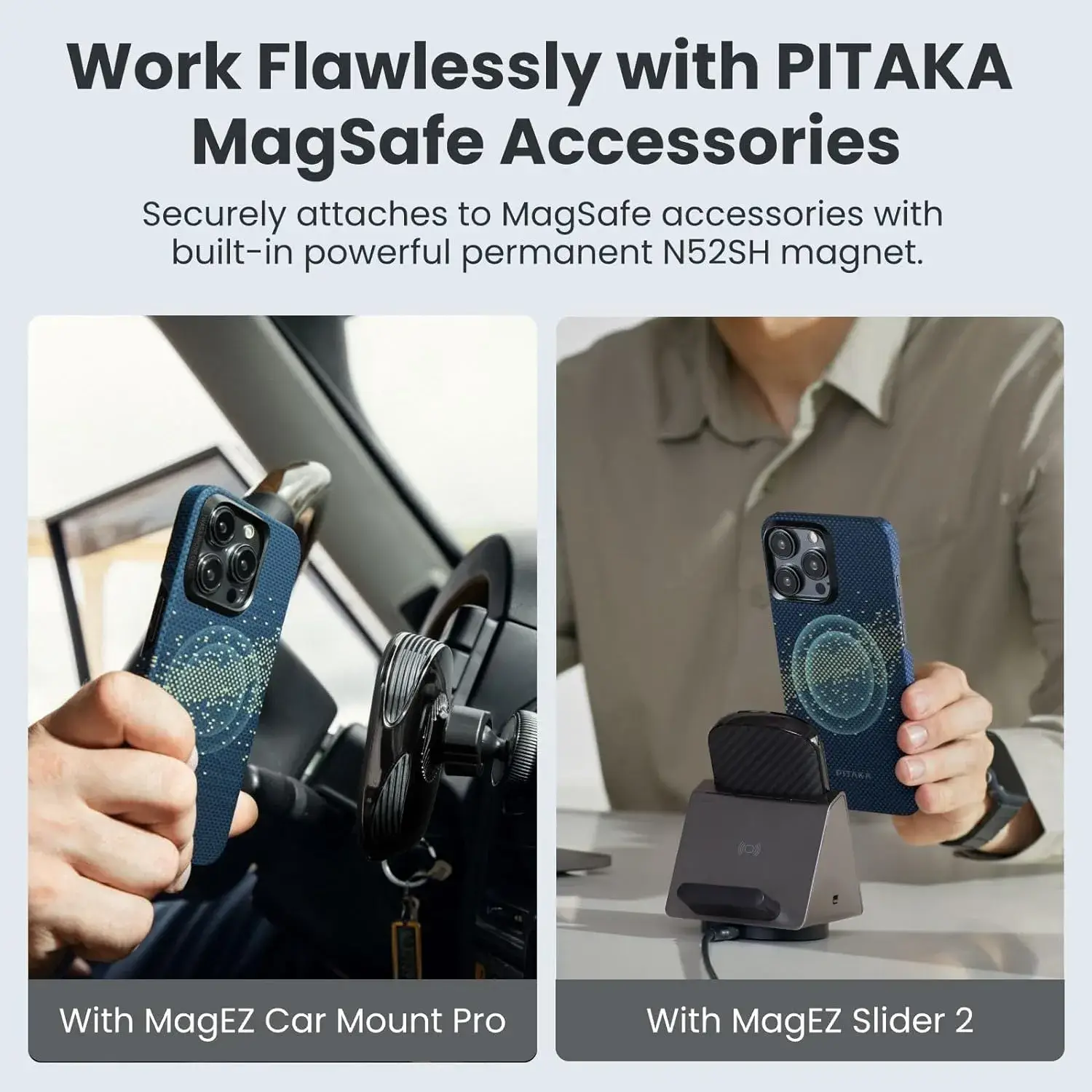 PITAKA StarPeak MagEZ Case 4 for iPhone 15 Pro -1500D(Milk Way Galaxy)