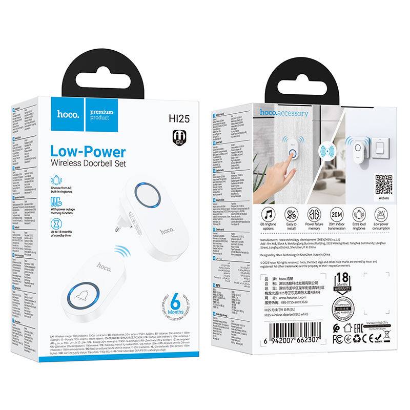 Hoco HI25 Wireless Doorbell EU Plug