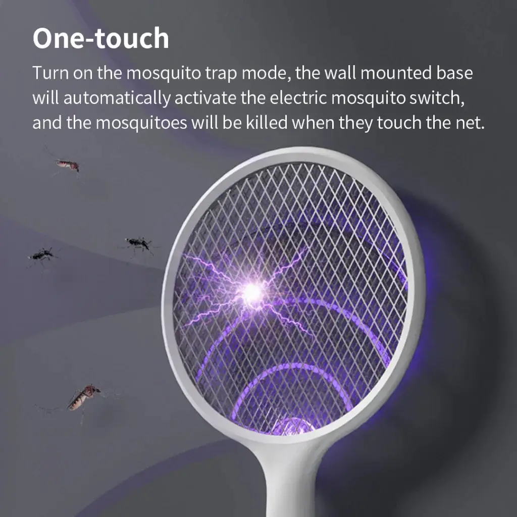 Qualitell E3 3-in-1 Electric Mosquito Swatter UV Trap Rechargeable Digital Display