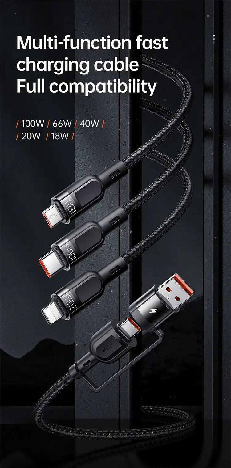 Mcdodo Thunder Series 2 in 3 Fast Charging Cable 100W (1.2M)