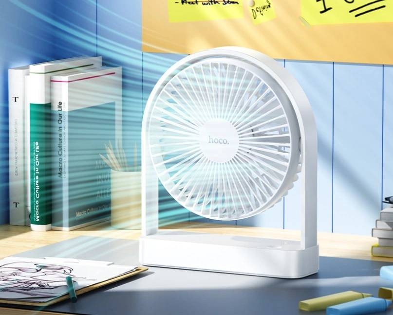 Hoco HX65 Ultra-Thin Portable Table Fan with Adjustable Speed Control