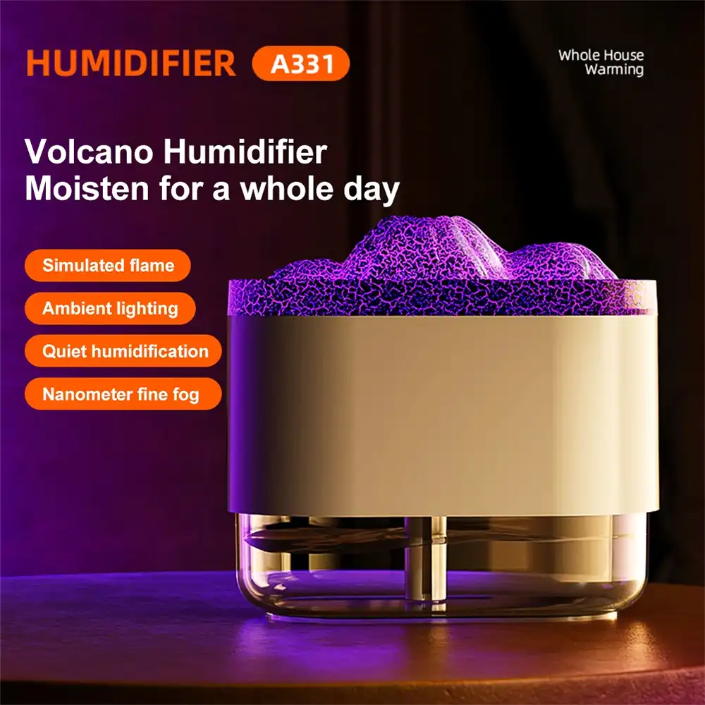 ZADIKO A331 Air Humidifier Ambient Volcano Lamp Simulation 300ml