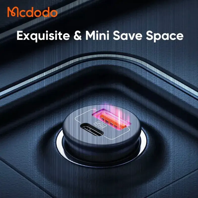 Mcdodo CC-2680 45W Dual-Port Car Charger PD 3.0 USB-C & QC USB-A Super Fast Charging Adapter