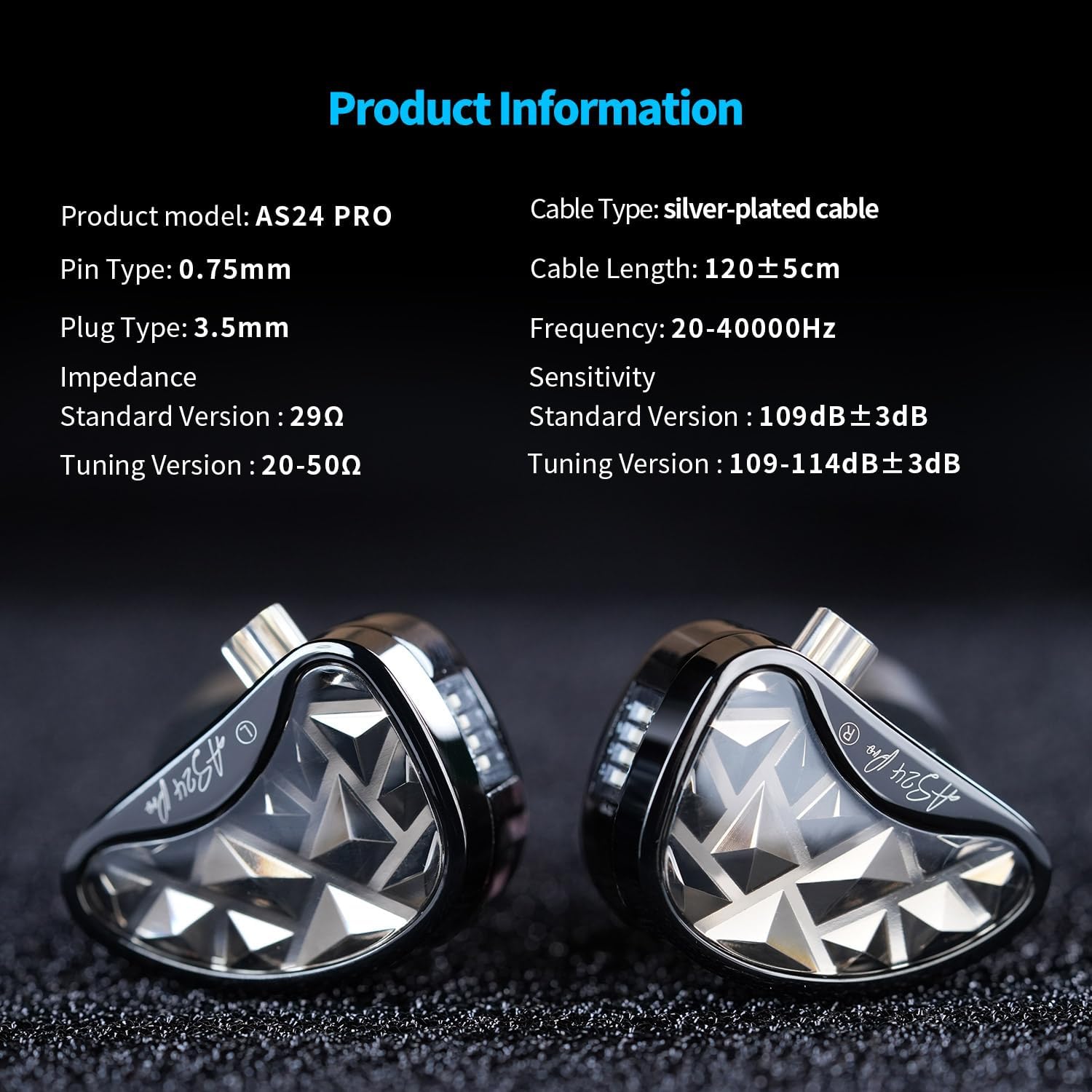 KZ AS24 Pro Upgraded 24-Unit Balanced Armature In-Ear Monitors