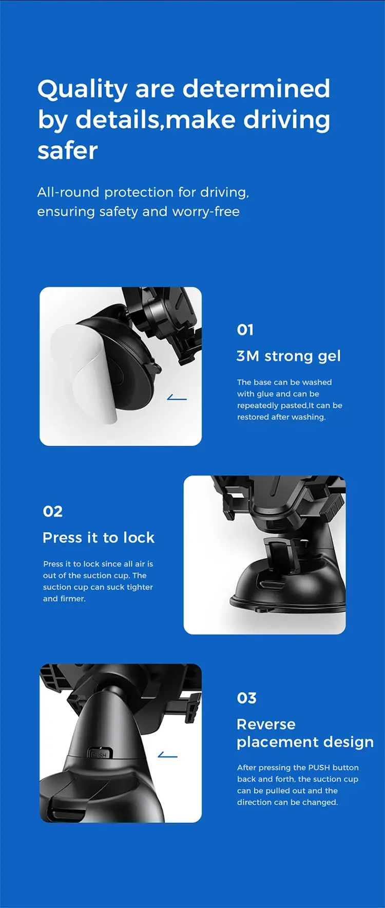 Joyroom JR-OK2 Suction Cup Car Mount Holder for Mobile Phones