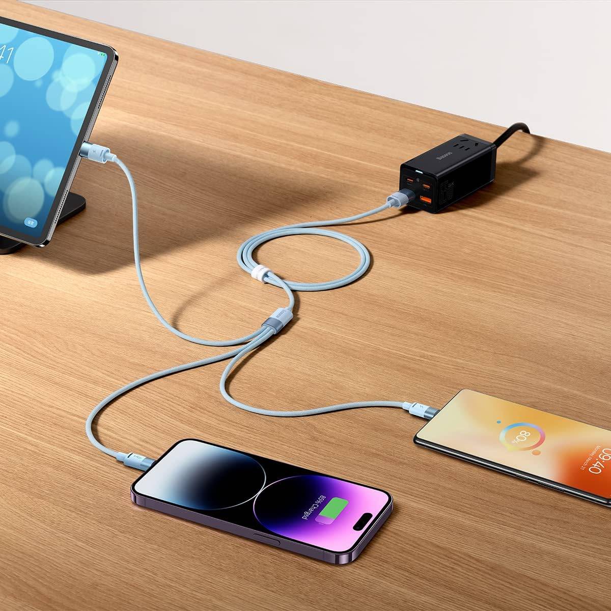 Baseus StarSpeed Series 3-in-1 USB Cable USB-C + Micro-USB + Lightning 3.5A Fast Charging 1.2m
