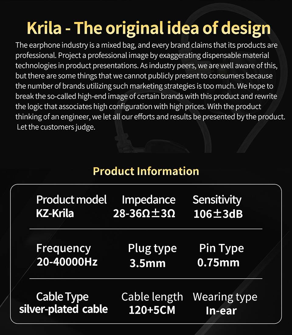 KZ Krila Hybrid Technology Tunable In-Ear Monitors