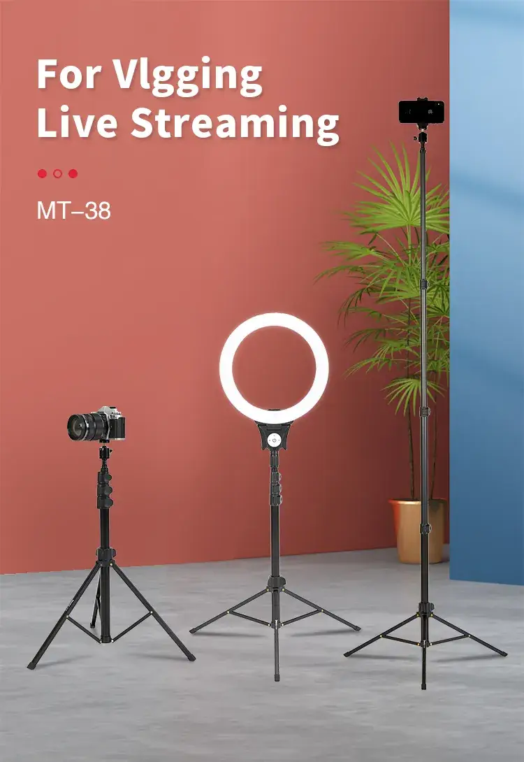 Jmary MT38 Heavy-Duty Extendable Aluminum Tripod Stand Lightweight & Adjustable