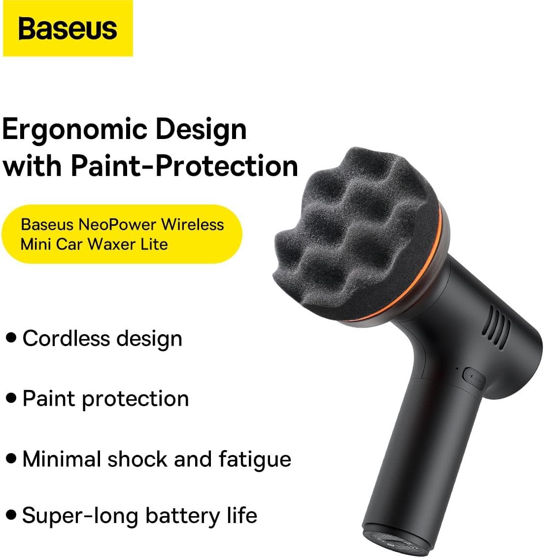 Baseus NEOPower Mini Cordless Car Polisher with Adjustable Speed Waxing & Detailing Tool
