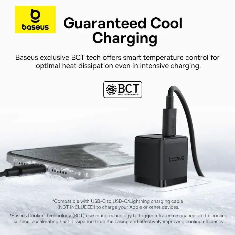Baseus Palm Series 30W Dual-Port PD Fast Charger 1× USB-A & 1× USB-C Output (US Plug)