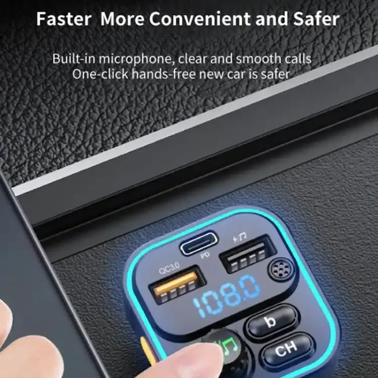 WEKOME WP-C52 Pop Digital Series MP3 Wireless Fast Charging Bluetooth Car Charger