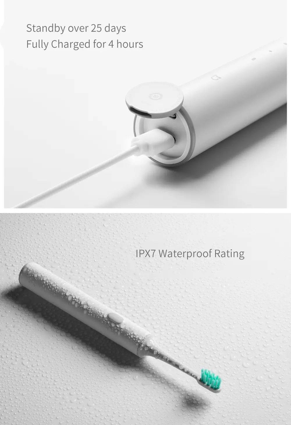 Xiaomi Mijia T300 Sonic Rechargeable Electric Toothbrush Waterproof IPX7