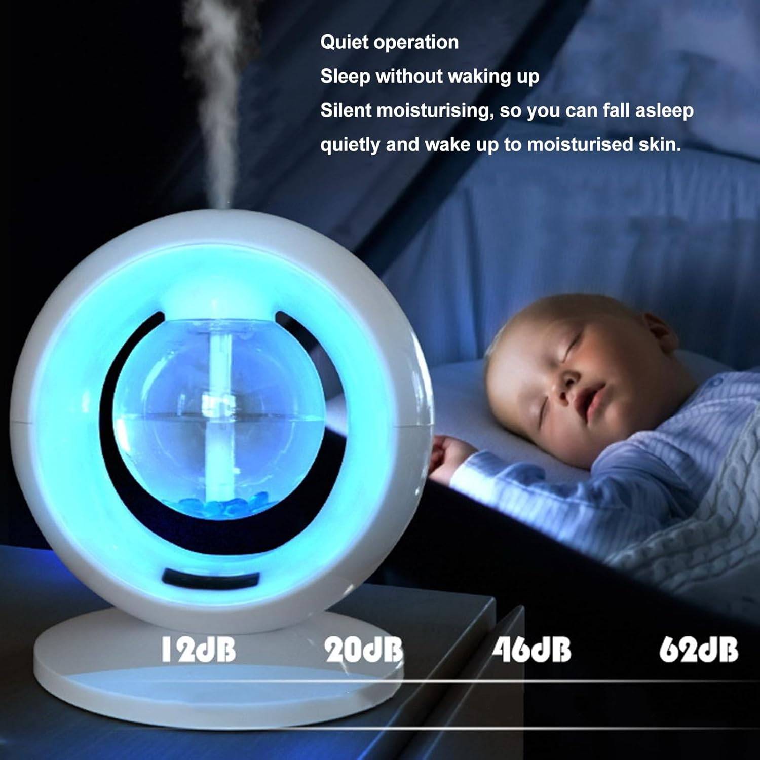 Air Humidifier White Electronic Clock Quiet for Home Living Room Bedroom