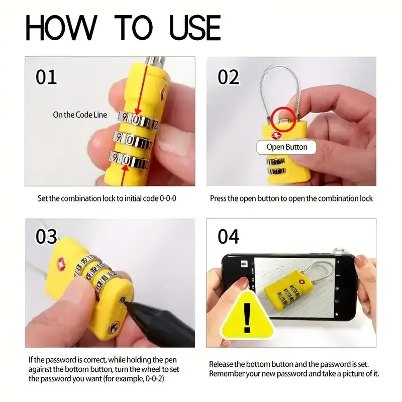 Coteci TSA-Approved 3-Digit Combination Customs Lock