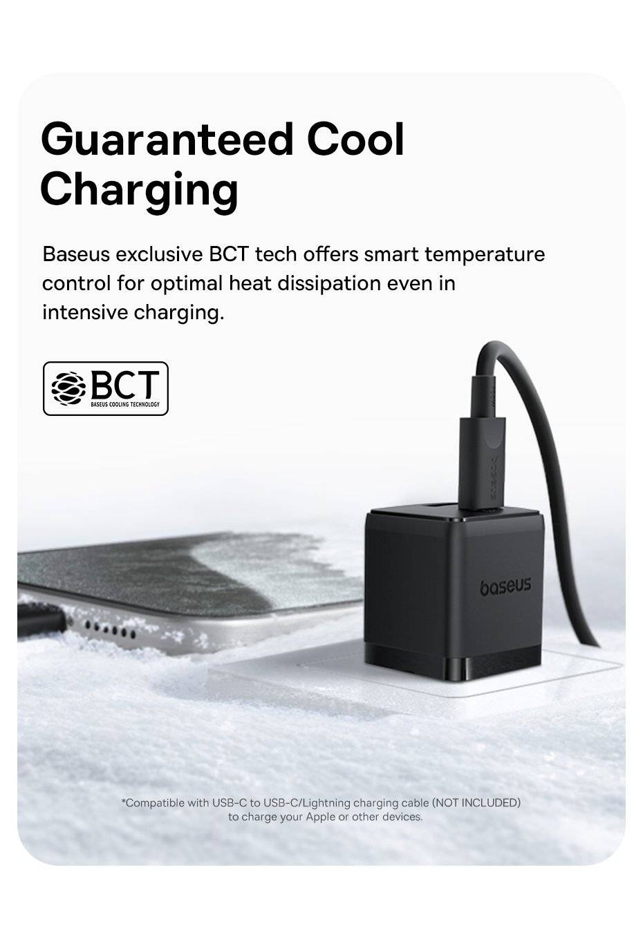 Baseus Palm Series 20W Fast Charger with USB-C and USB-A US Plug Ports