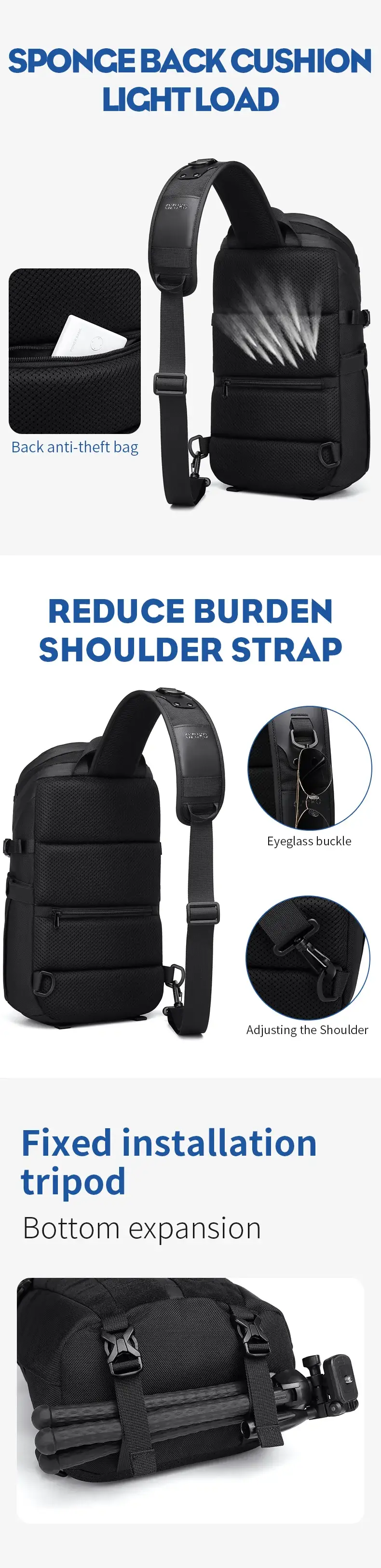 Ozuko 9730 Tactical Crossbody Sling Bag Durable & Multi-Functional