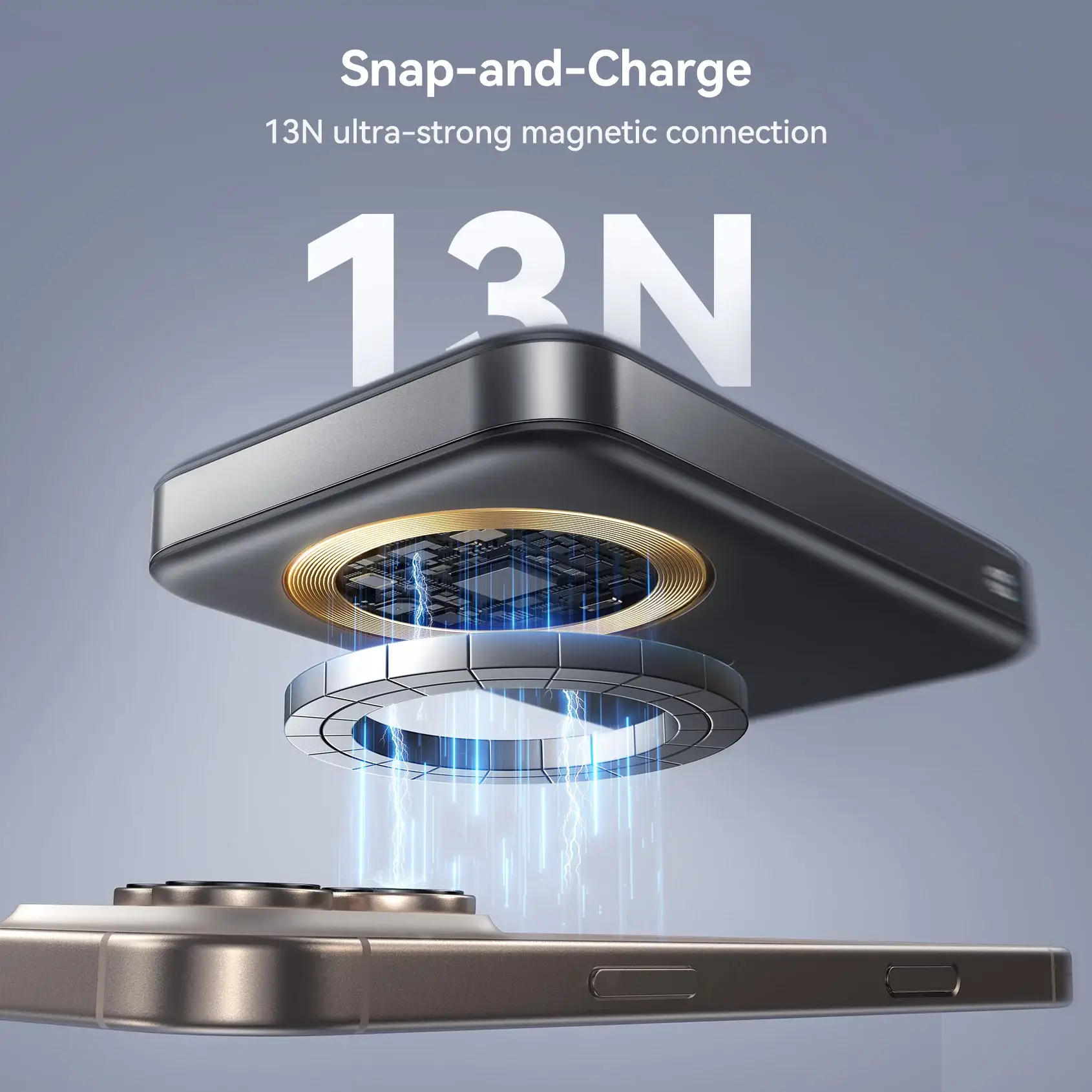 JOYROOM JR-PBM12 10000mAh 22.5W Fast Charging Magnetic Wireless Power Bank with Ring Holder