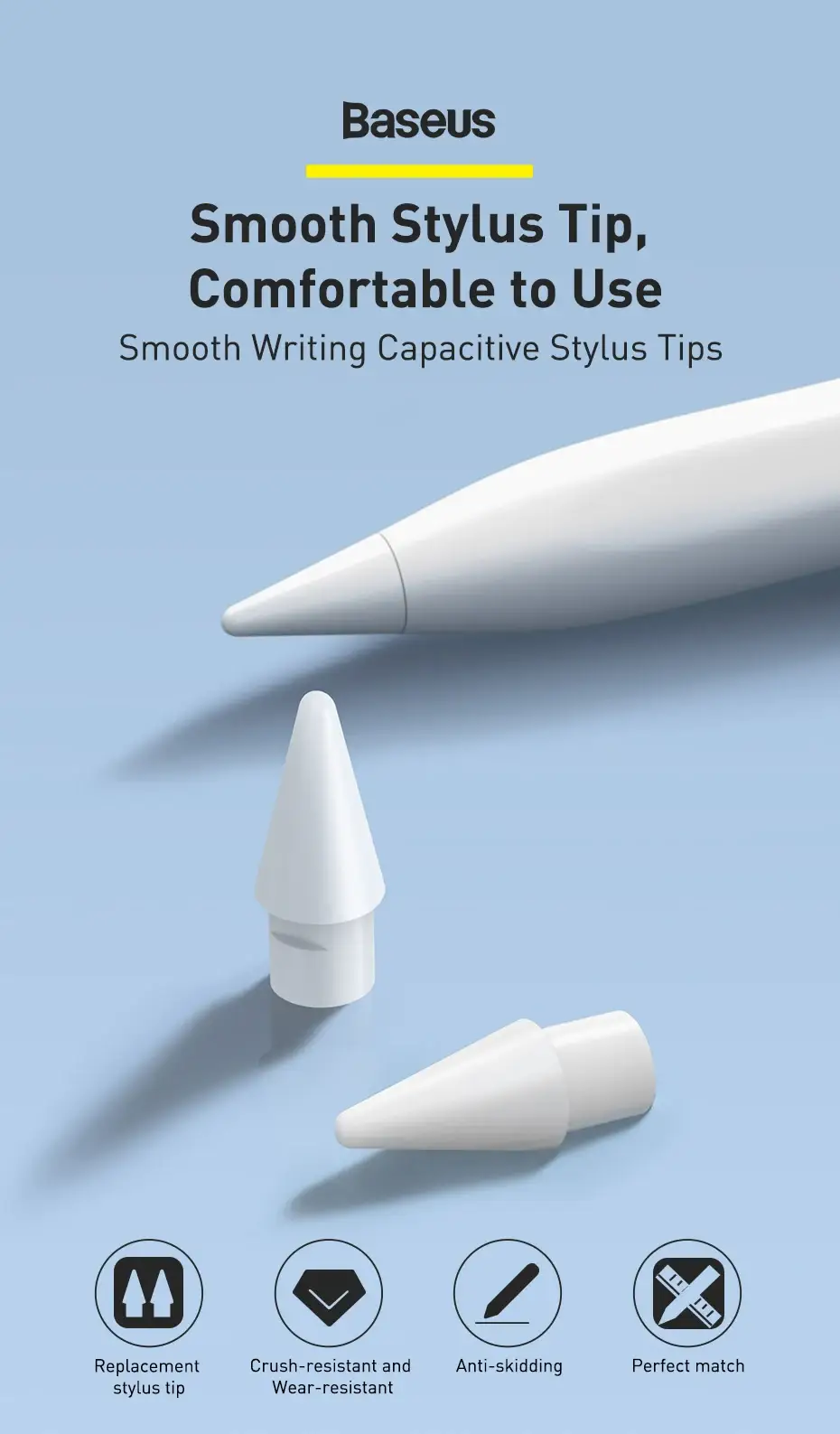 Baseus Smooth Writing Capacitive Stylus Replacement Tips 2-Pack