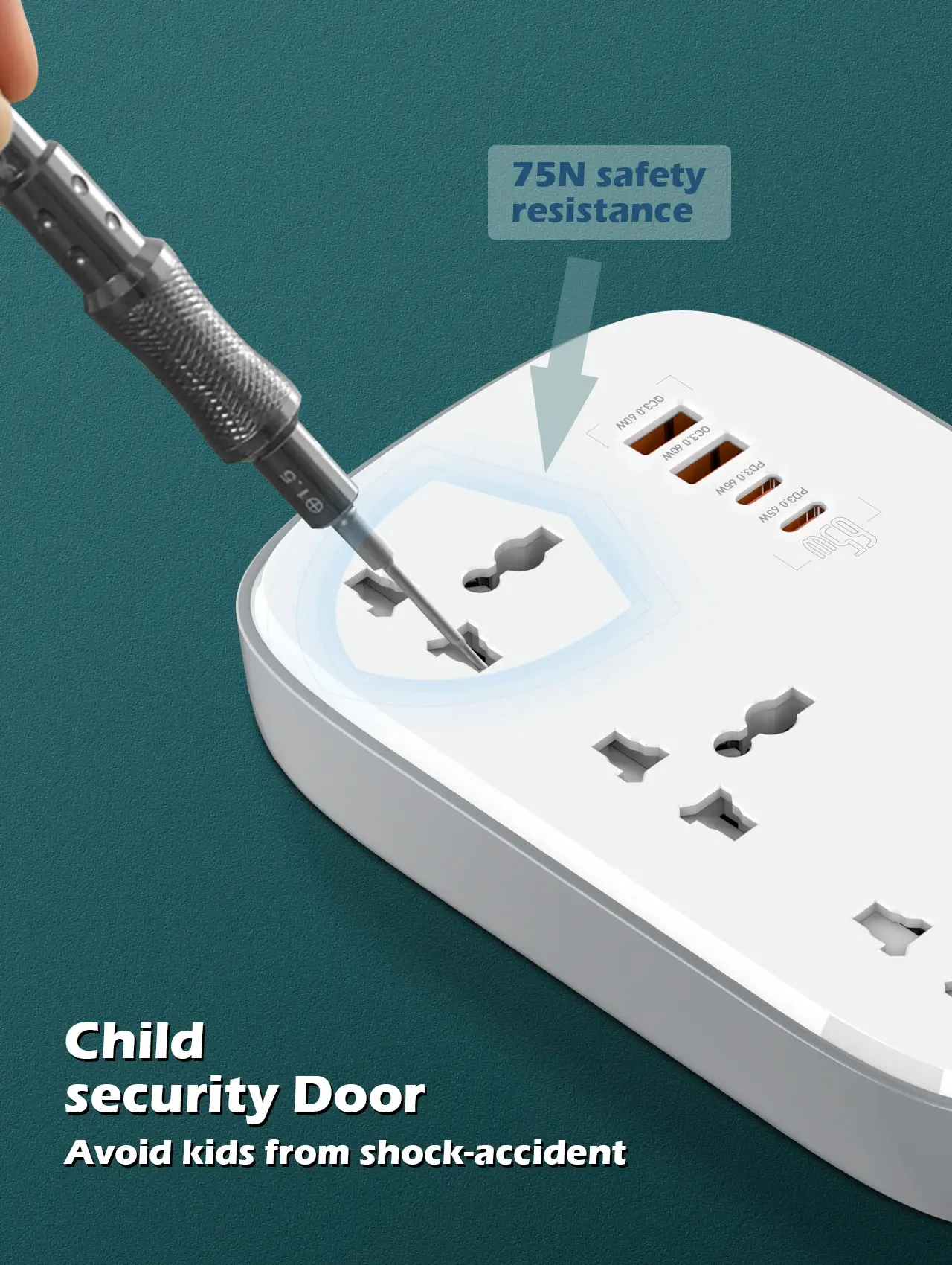 LDNIO SC3416 65W 3 Socket with 4 USB Port Power Strip