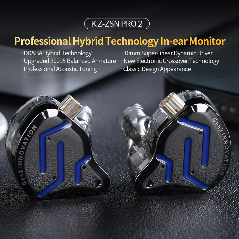 KZ ZSN Pro X Hybrid Driver In-Ear Monitor with 1BA + 1DD Configuration