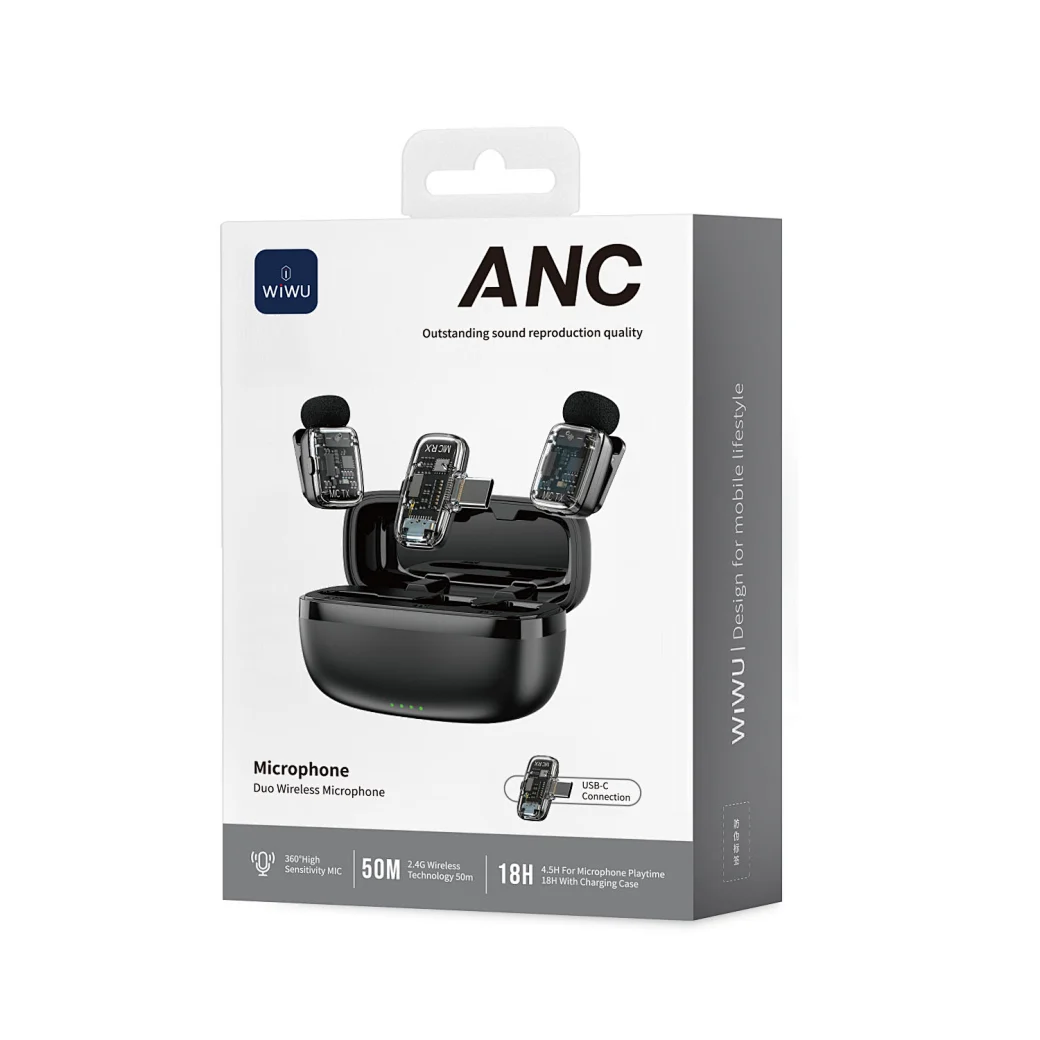 WiWU Wi-WM008 Dual Wireless Lavalier Microphone System