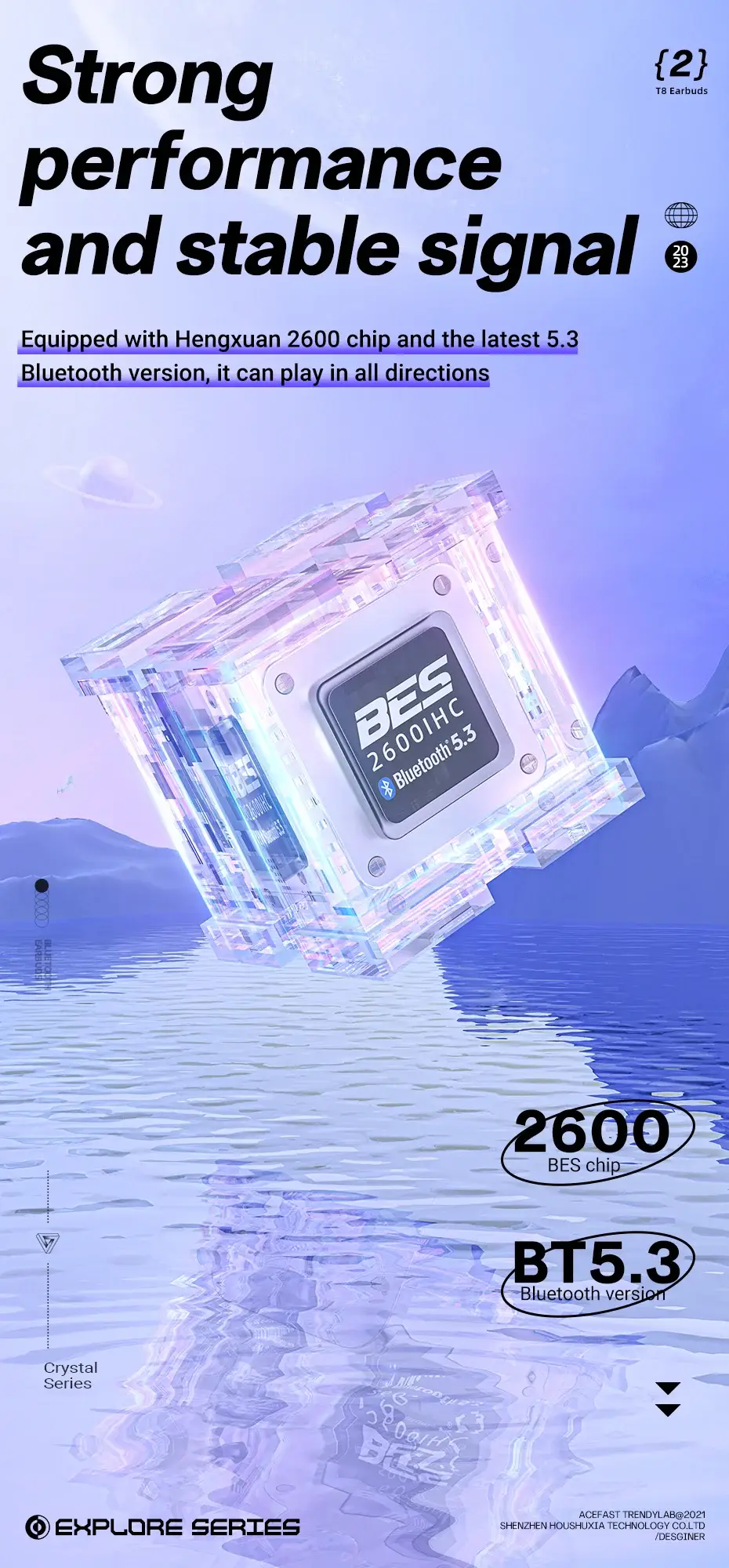 ACEFAST T8 True Wireless Bluetooth Earbuds with LED Digital Display