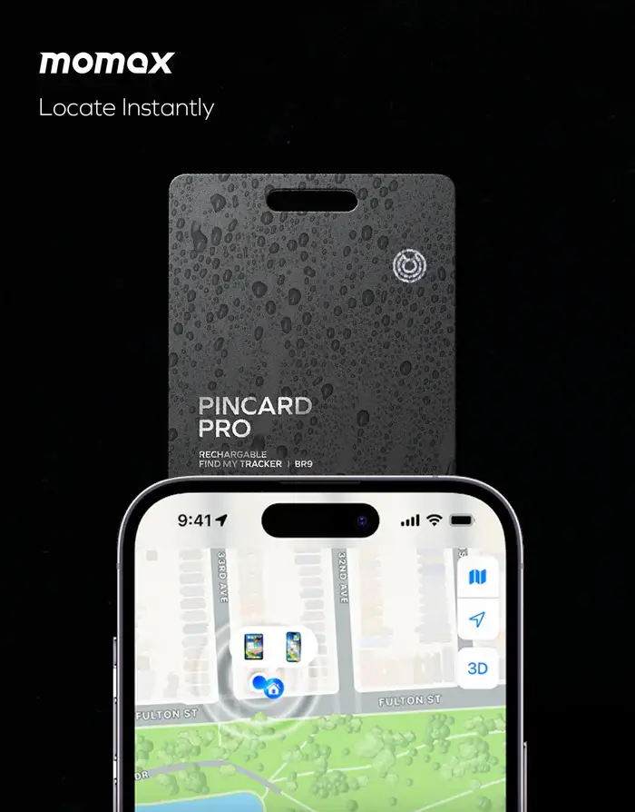 Momax BR9 PinCard Pro Rechargeable Find My Tracker