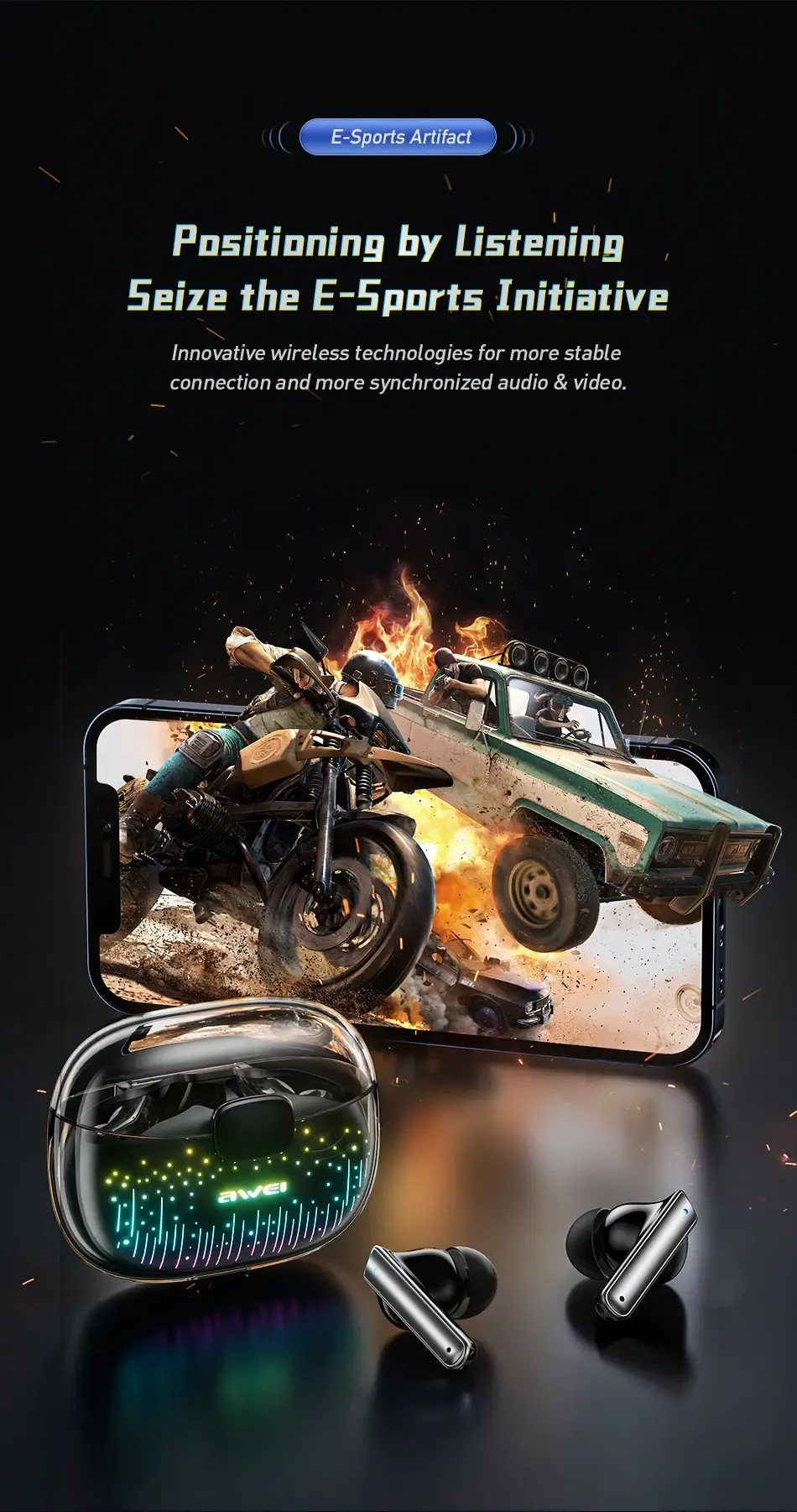 Awei T52 ANC True Wireless Bluetooth Earbuds