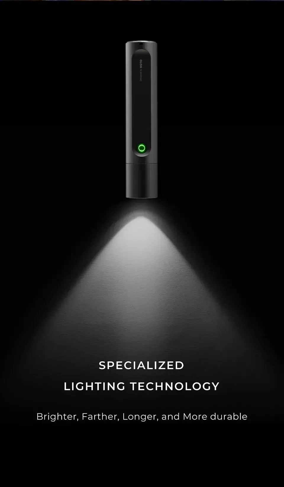 HOTO Flashlight Fit Rechargeable Waterproof LED Torch with Dustproof Design