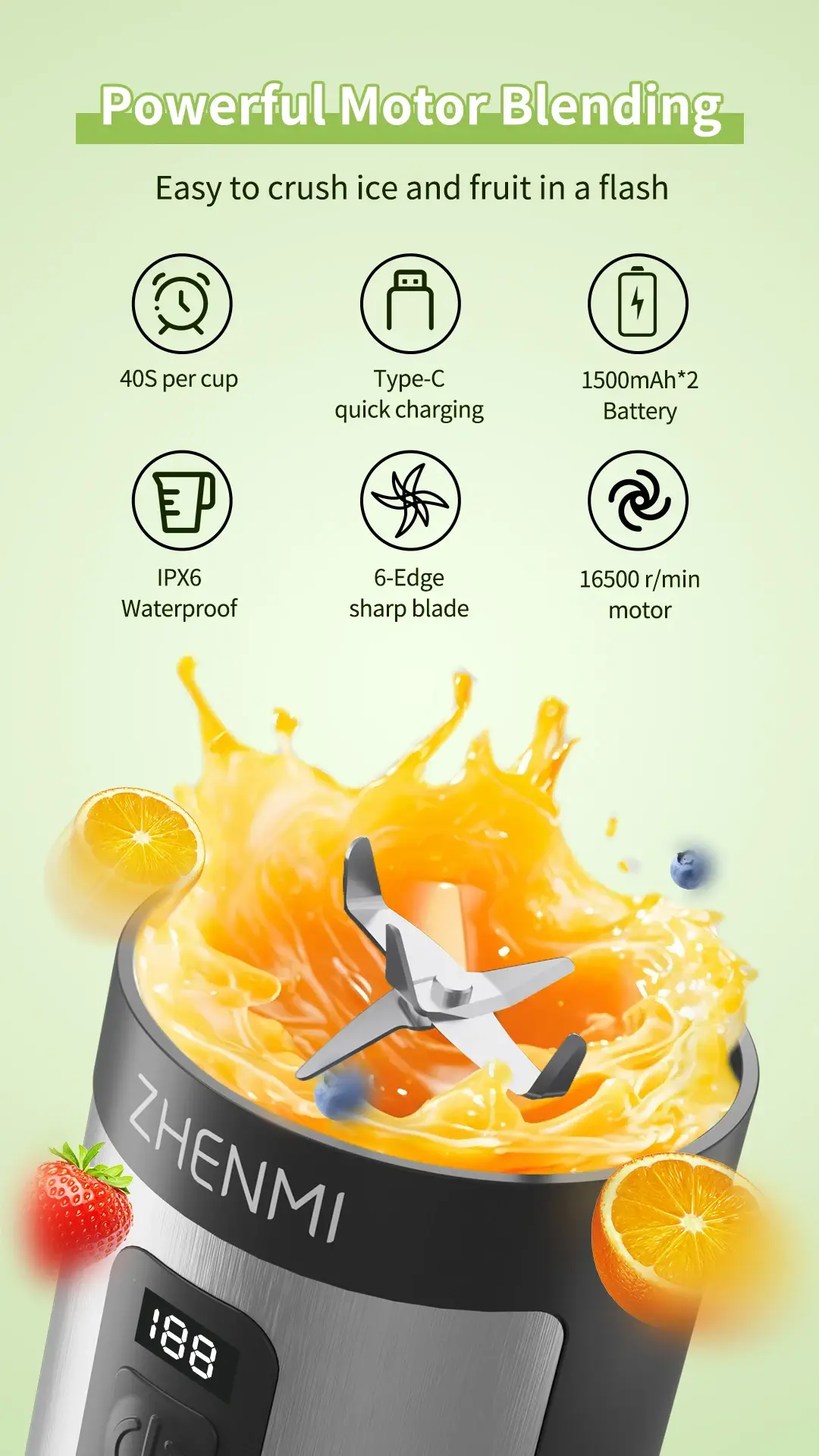 Zhenmi ZMGZ-J17 Portable Ice-Crushing Blender