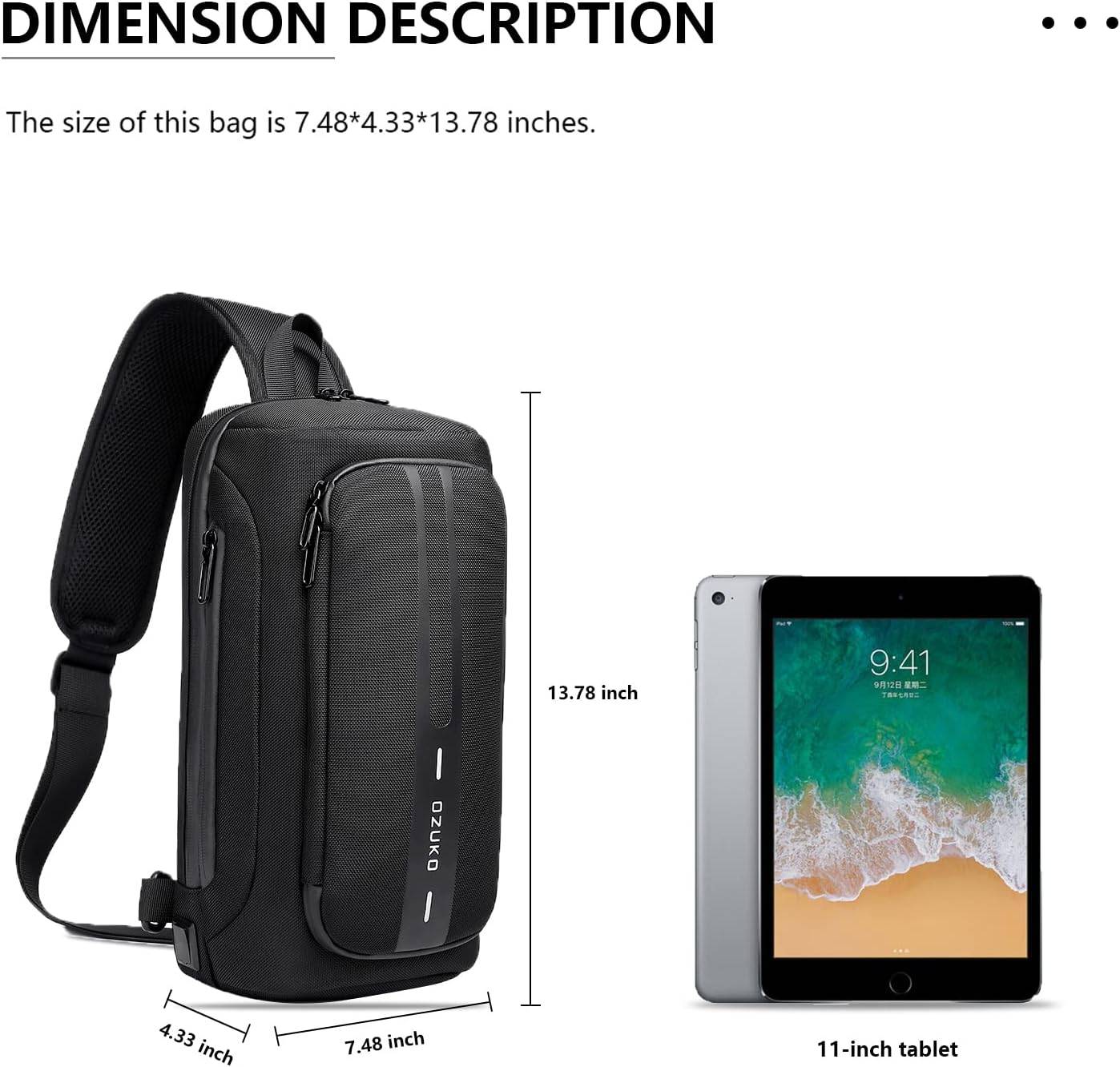 Ozuko 9315 Men's Mini Crossbody Shoulder Bag Compact Anti-Theft Travel Messenger