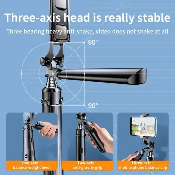 RTAKO Q052 Extendable Selfie Stick with Face Tracking and Wireless Remote