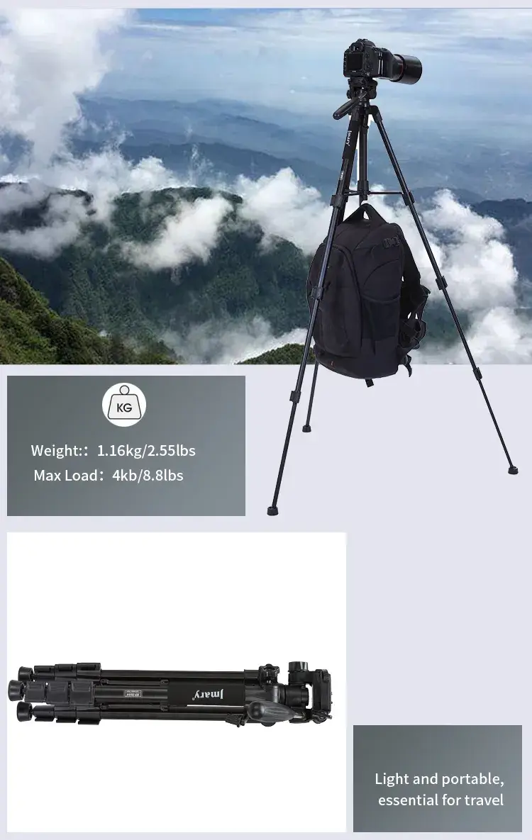 Jmary KP-2234 Professional Aluminum Alloy DSLR Camera Tripod Stand
