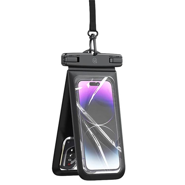 USAMS YD014 IP68 Waterproof Double-Space PVC Phone Pouch – Black