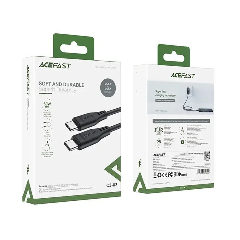 ACEFAST C3-03 60W MAX USB-C to USB-C Fast Charging & Data Cable