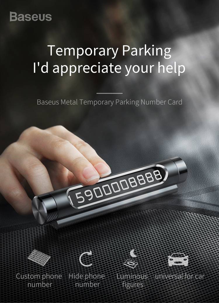 Baseus Metal Temporary Parking Number Card