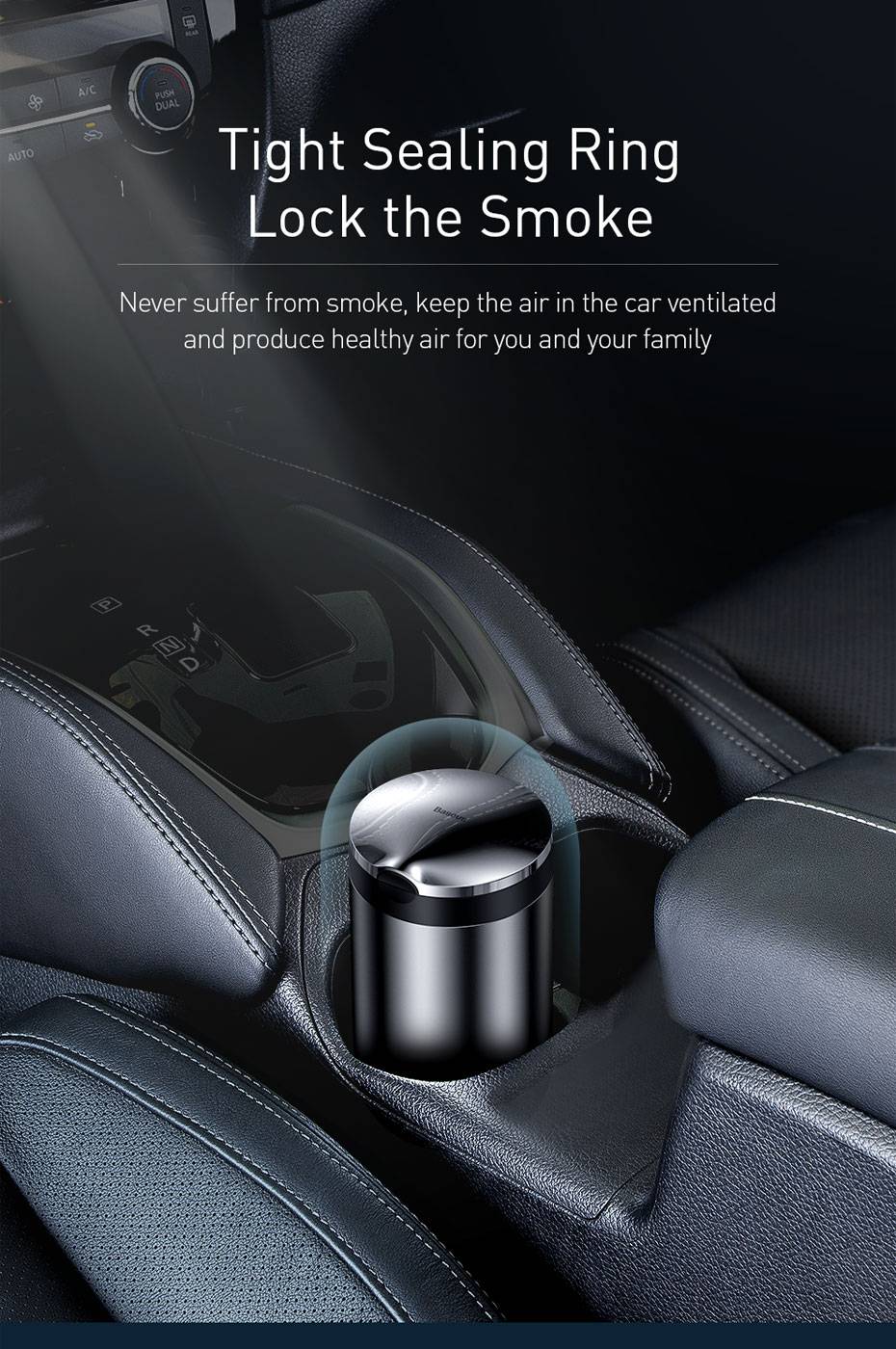 Baseus Car Ashtray Portable LED Light Ashes Holder